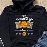 Basketball Mama Leopard Gift For Mom Sport Mom Custom Kid's Name Personalized Mother's Day Shirt Long Sleeve Hoodie