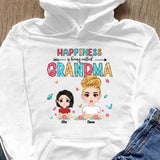 (Up to 12 Kids) Dolls Chibi Easter Gift For Mom Grandma Nana Gigi Custom Name Personalized Mother's Day Shirt Long Sleeve Hoodie