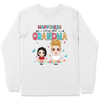 (Up to 12 Kids) Dolls Chibi Easter Gift For Mom Grandma Nana Gigi Custom Name Personalized Mother's Day Shirt Long Sleeve Hoodie