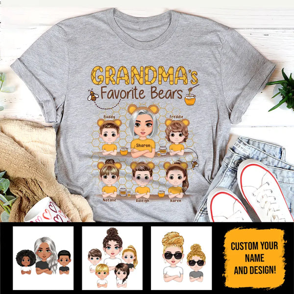 (Up to 8 Kids) Cute Gift For Mom Grandma Nana Gigi Custom Title & Name Personalized Mother's Day Shirt Long Sleeve Hoodie