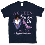 (Custom Birth Date) January Girl Personalized January Birthday Gift For Her Black Queen Custom Birthday Shirt January Girl Hoodie Dreameris