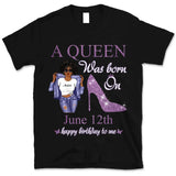 (Custom Birth Date) January Girl Personalized January Birthday Gift For Her Black Queen Custom Birthday Shirt January Girl Hoodie Dreameris