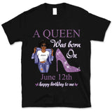 (Custom Birth Date) January Girl Personalized January Birthday Gift For Her Black Queen Custom Birthday Shirt January Girl Hoodie Dreameris