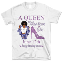 (Custom Birth Date) June Girl Personalized June Birthday Gift For Her Black Queen Custom Birthday Shirt June Girl Hoodie Dreameris