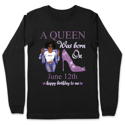 (Custom Birth Date) July Girl Personalized July Birthday Gift For Her Black Queen Custom Birthday Shirt July Girl Hoodie Dreameris
