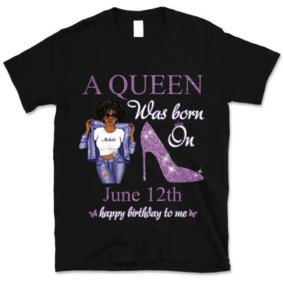 (Custom Birth Date) July Girl Personalized July Birthday Gift For Her Black Queen Custom Birthday Shirt July Girl Hoodie Dreameris