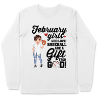 Personalized Custom February Birthday Shirt Baseball Mom Baseball Lovers Gift Sport Mom February Shirts For Women