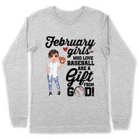 Personalized Custom February Birthday Shirt Baseball Mom Baseball Lovers Gift Sport Mom February Shirts For Women