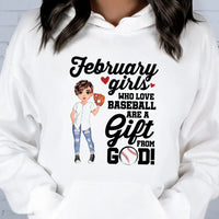 Personalized Custom February Birthday Shirt Baseball Mom Baseball Lovers Gift Sport Mom February Shirts For Women