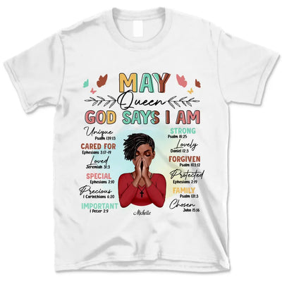 Personalized Custom May Birthday Shirt  I Am A May Queen Queens Are Born In May Born T Shirts May Tshirts For Women