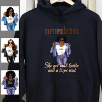 September Girl Mad Hustle Dope Soul Personalized September Birthday Gift For Her Black Queen Custom September Birthday Shirt