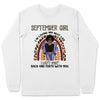 September Girl Boho Rainbow Leopard Personalized September Birthday Gift For Her Black Queen Custom September Birthday Shirt