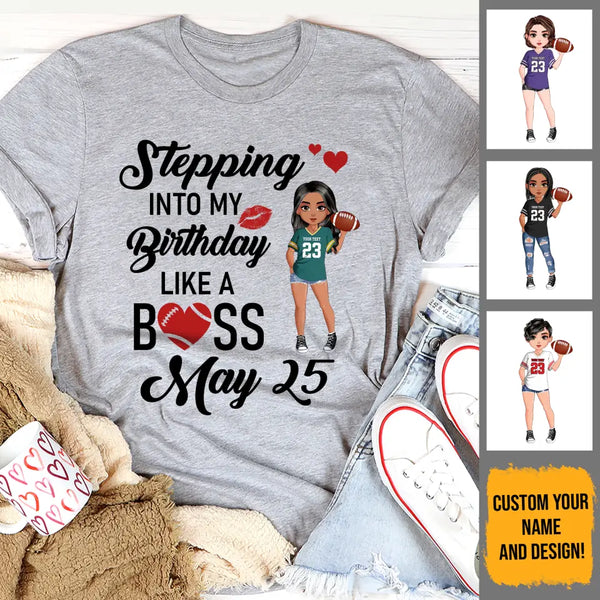 Personalized Custom May Birthday Shirt American Football Mom American Football Lovers Gift Sport Mom May Shirts For Women