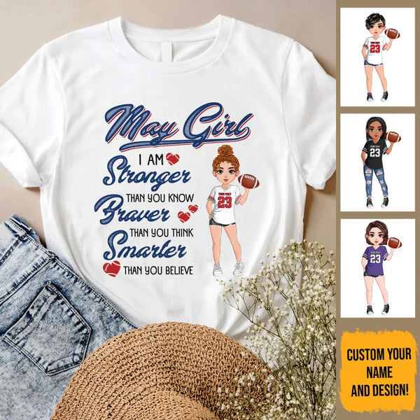 Personalized Custom May Birthday Shirt American Football Mom American Football Lovers Gift Sport Mom May Shirts For Women