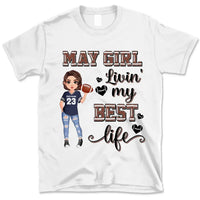 Personalized Custom May Birthday Shirt American Football Mom American Football Lovers Gift Sport Mom May Shirts For Women