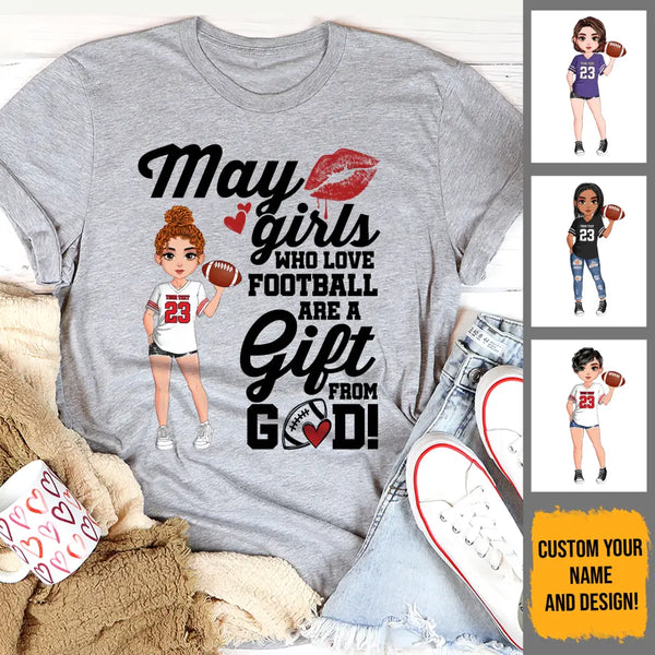 Personalized Custom May Birthday Shirt American Football Mom American Football Lovers Gift Sport Mom May Shirts For Women