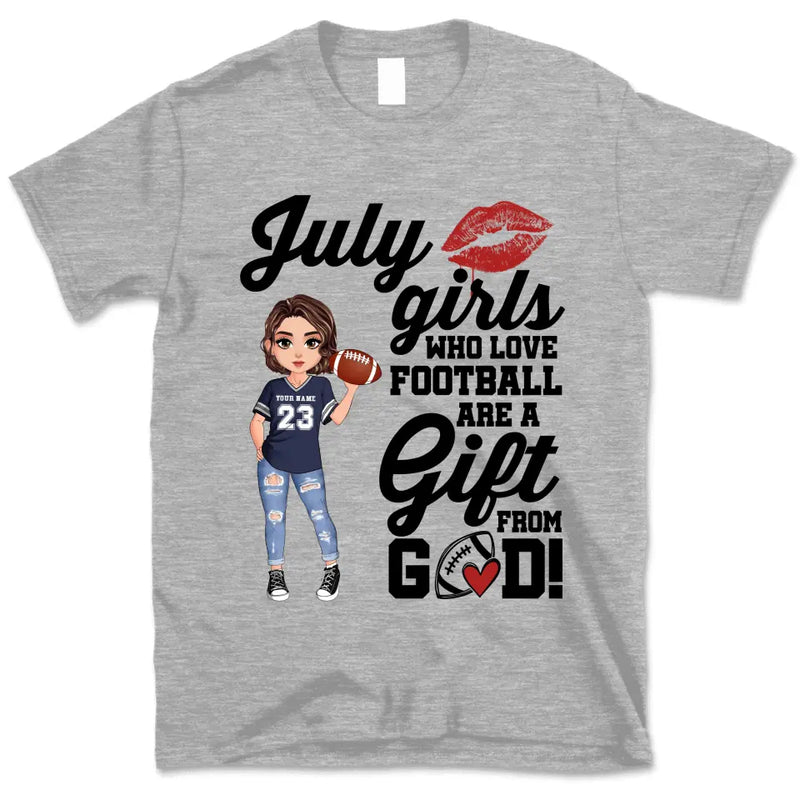 Personalized Custom July Birthday Shirt American Football Mom American  Football Lovers Gift Sport Mom July Shirts For Women