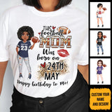 Personalized Custom May Birthday Shirt American Football Mom American Football Lovers Gift Sport Mom May Shirts For Women