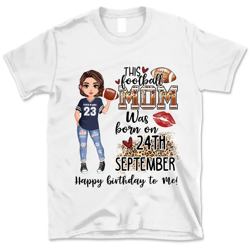 Personalized Custom September Birthday Shirt American Football Mom American  Football Lovers Gift Sport Mom September Shirts For Women