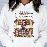 Personalized Custom May Birthday Shirt American Football Mom American Football Lovers Gift Sport Mom May Shirts For Women