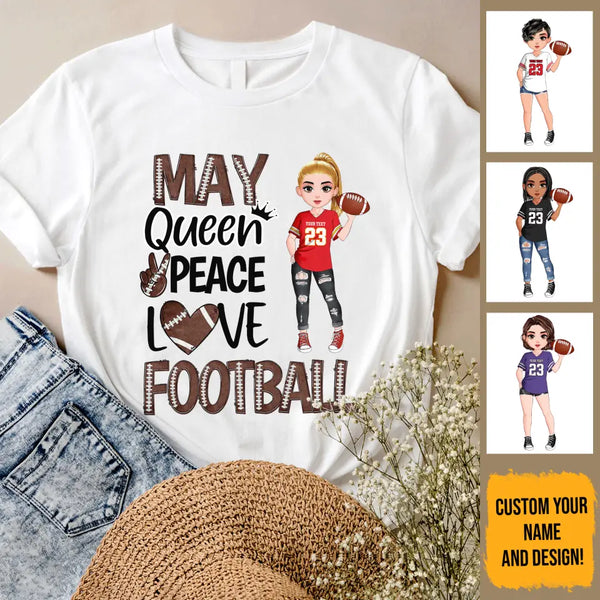 Personalized Custom May Birthday Shirt American Football Mom American Football Lovers Gift Sport Mom May Shirts For Women