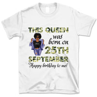 October Girl Custom Date Personalized October Birthday Gift For Her Black Queen Custom October Birthday Shirt Hoodie