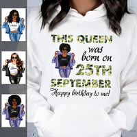 October Girl Custom Date Personalized October Birthday Gift For Her Black Queen Custom October Birthday Shirt Hoodie