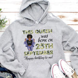 October Girl Custom Date Personalized October Birthday Gift For Her Black Queen Custom October Birthday Shirt Hoodie