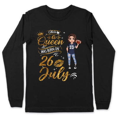 Personalized Custom July Birthday Shirt American Football Mom American Football Lovers Gift Sport Mom July Shirts For Women