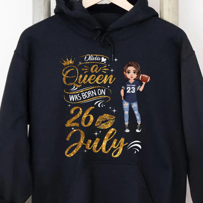 Personalized Custom July Birthday Shirt American Football Mom American Football Lovers Gift Sport Mom July Shirts For Women