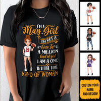 Personalized Custom May Birthday Shirt American Football Mom American Football Lovers Gift Sport Mom May Shirts For Women