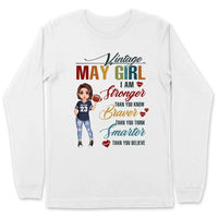 Personalized Custom May Birthday Shirt American Football Mom American Football Lovers Gift Sport Mom May Shirts For Women