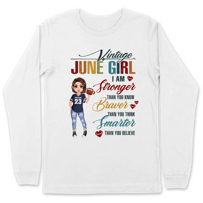 Personalized Custom June Birthday Shirt American Football Mom American Football Lovers Gift Sport Mom June Shirts For Women