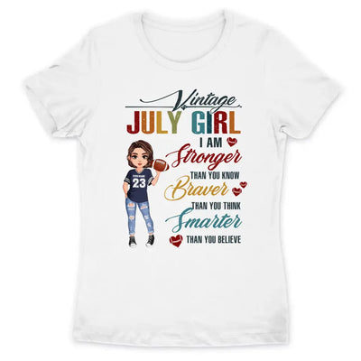 Personalized Custom July Birthday Shirt American Football Mom American Football Lovers Gift Sport Mom July Shirts For Women