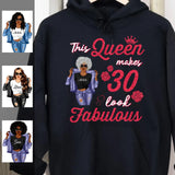 (Custom Age & Year) This Queen Makes 30 Fabulous Turning 30 Birthday Gift 30th Birthday Gifts Custom 1993 Personalized 30th Birthday Shirts For Her Hoodie Dreameris