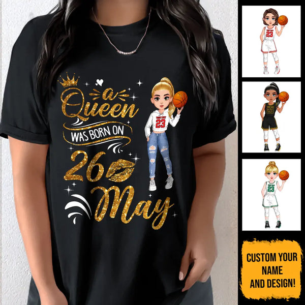 Personalized Custom May Birthday Shirt Basketball Mom Basketball Lovers Gift Sport Mom May Shirts For Women