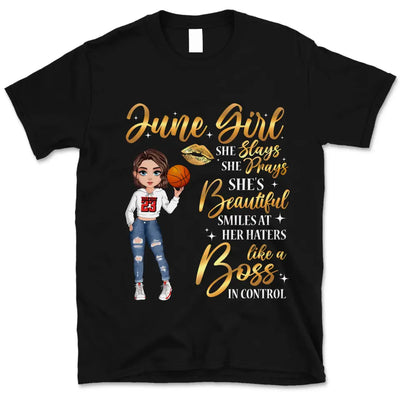 Personalized Custom June Birthday Shirt Basketball Mom Basketball Lovers Gift Sport Mom June Shirts For Women