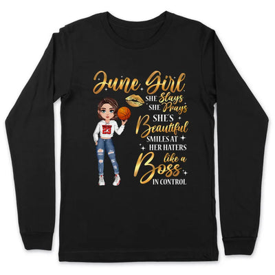 Personalized Custom June Birthday Shirt Basketball Mom Basketball Lovers Gift Sport Mom June Shirts For Women