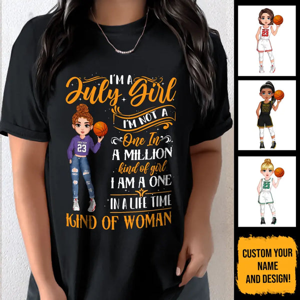 Personalized Custom July Birthday Shirt Basketball Mom Basketball Lovers Gift Sport Mom July Shirts For Women