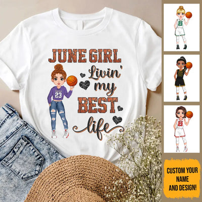 Personalized Custom June Birthday Shirt Basketball Mom Basketball Lovers Gift Sport Mom June Shirts For Women