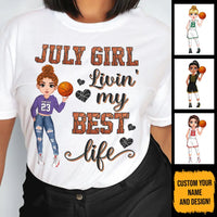 Personalized Custom July Birthday Shirt Basketball Mom Basketball Lovers Gift Sport Mom July Shirts For Women