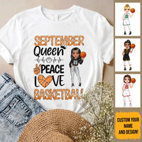 Personalized Custom September Birthday Shirt Basketball Mom Basketball Lovers Gift Sport Mom September Shirts For Women