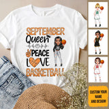 Personalized Custom September Birthday Shirt Basketball Mom Basketball Lovers Gift Sport Mom September Shirts For Women