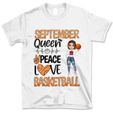 Personalized Custom September Birthday Shirt Basketball Mom Basketball Lovers Gift Sport Mom September Shirts For Women