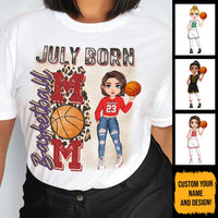 Personalized Custom July Birthday Shirt Basketball Mom Basketball Lovers Gift Sport Mom July Shirts For Women