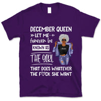 Personalized December Birthday Gift For Her Custom Birthday Gift Black Queen Customized December Birthday T-Shirt Hoodie Dreameris