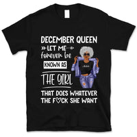 Personalized December Birthday Gift For Her Custom Birthday Gift Black Queen Customized December Birthday T-Shirt Hoodie Dreameris