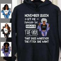 Personalized November Birthday Gift For Her Custom Birthday Gift Black Queen Customized November Birthday T-Shirt Hoodie Dreameris