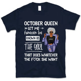 Personalized October Birthday Gift For Her Custom Birthday Gift Black Queen Customized October Birthday T-Shirt Hoodie Dreameris