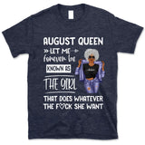 Personalized August Birthday Gift For Her Custom Birthday Gift Black Queen Customized August Birthday T-Shirt Hoodie Dreameris